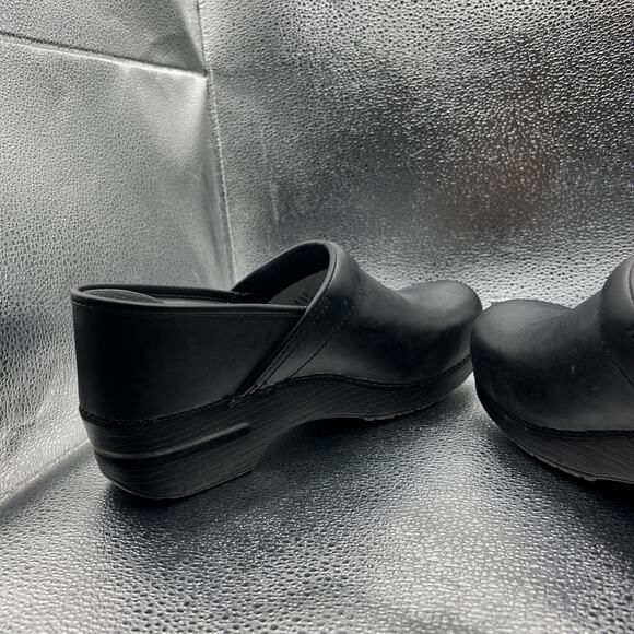 Dansko 38 Clogs Black Smooth Leather 7.5-8 Professional Nursing Comfort size 40 - Picture 11 of 13